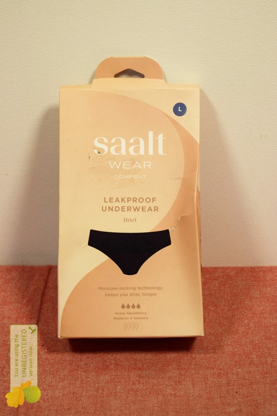 Saalt Heavy Absorbency Briefs Leak Proof Women's Period Underwear, L (Pack Wear)